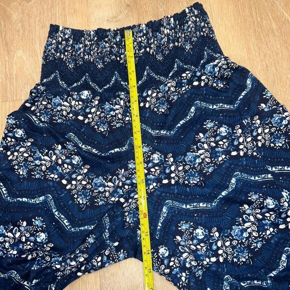 Amazon Qianxizhan Blue Multi Floral Harem Bohemian Jogger Pants, Women’s Small - Picture 3 of 10